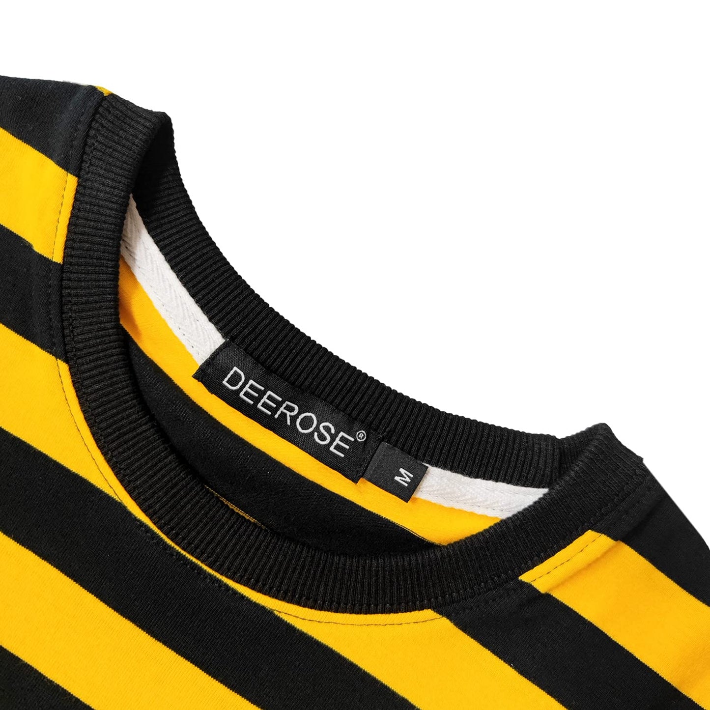 Deerose Kids Black Yellow Striped Shirt - Halloween Bee Costume, Summer Short Sleeve Tee, Size 5-6 Years
