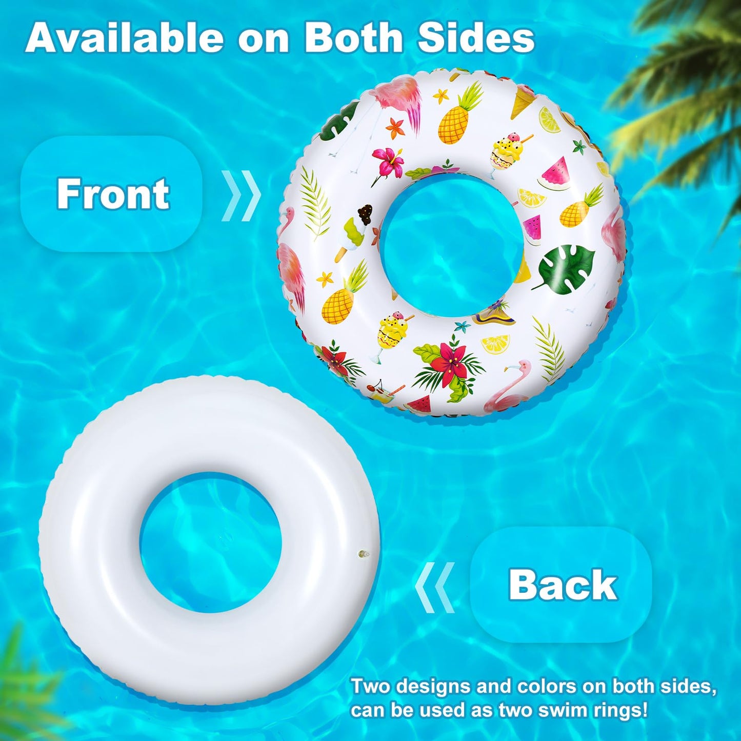 Heysplash Cartoon Swim Ring, Inflatable Durable Round Shaped Flamingo Summer Pool Beach Party Swimming Float Tube Water Fun Swim