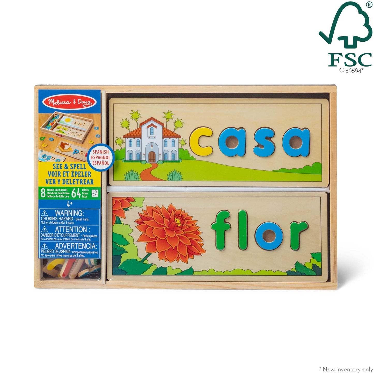 Melissa & Doug Spanish See & Spell Educational Language Learning Toy - Fsc Certified