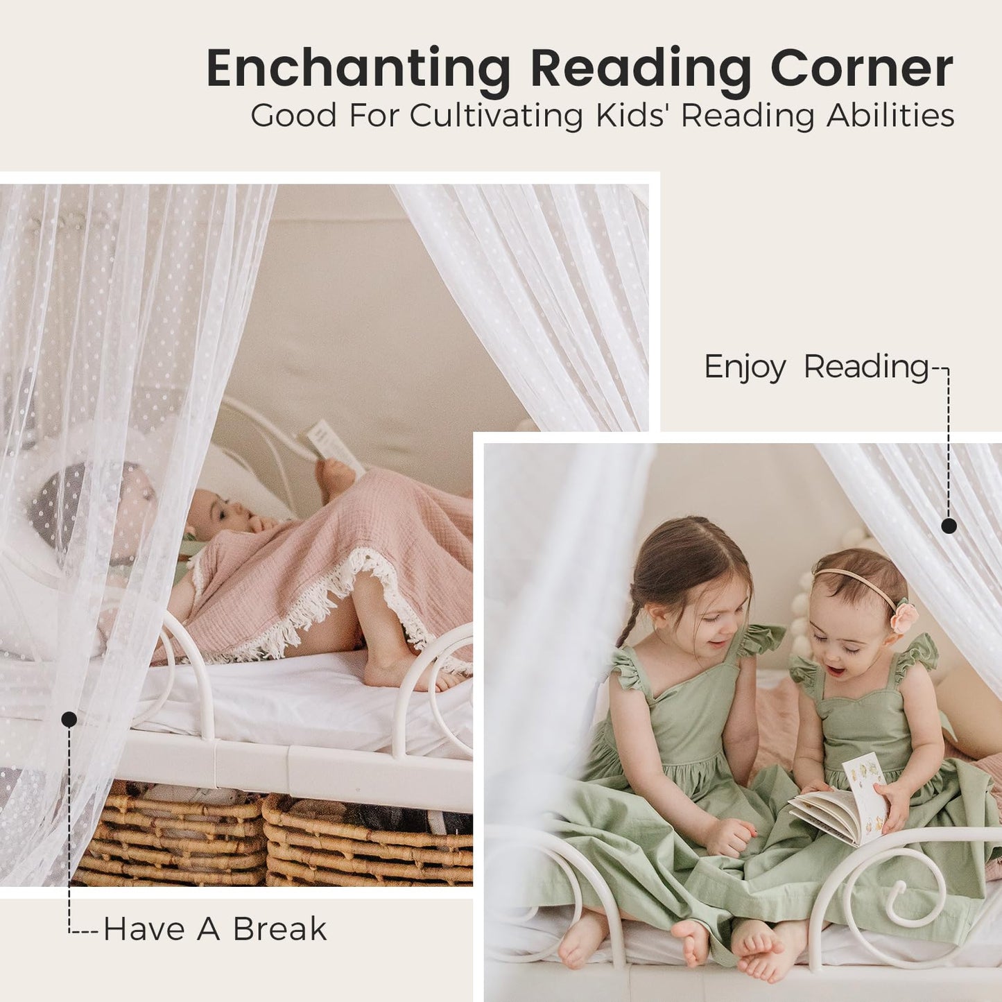 Tiny Land Large Kids Tent with Star Lights - Indoor Playhouse for Girls & Boys, Perfect for Reading Nook & Sleepovers, 53 x 36