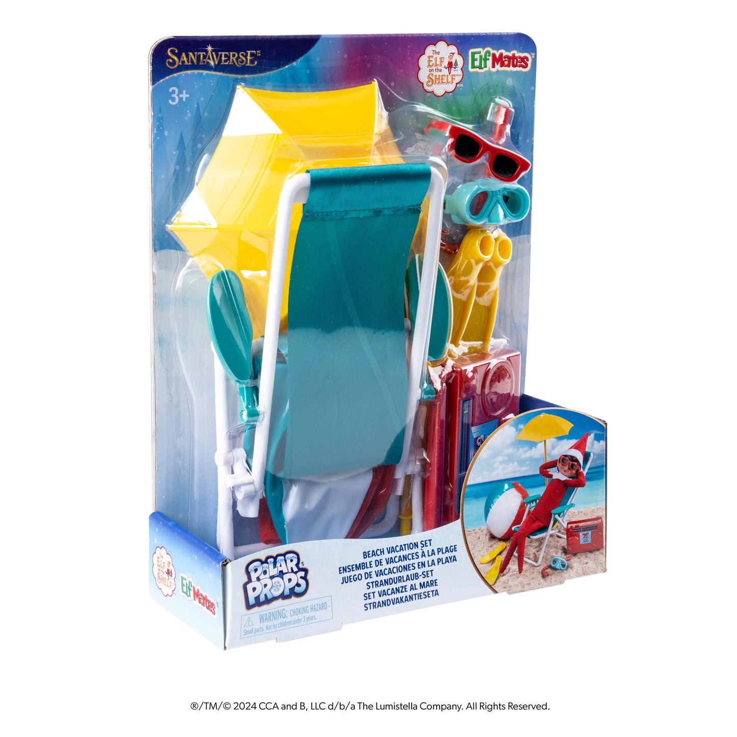 The Elf on the Shelf Beach Vacation Set - 8-Piece The Elf on the Shelf Beach Accessories for Your Scout Elf - Includes Beach Cha