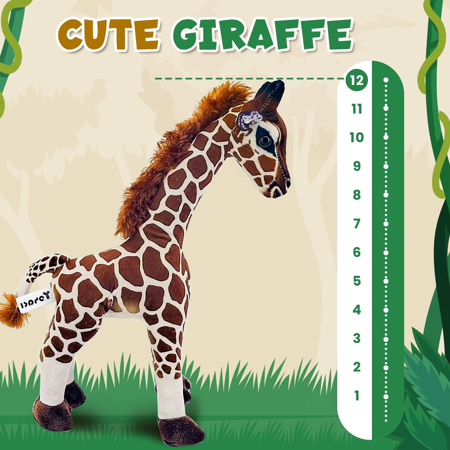 Yohaki Giraffe Plush Toy, 12'' Cute Giraffe, Washable Holiday Plush Toy, Stuffed Giraffe,Giraffe Stuffed Animal Birthday Gift Fo