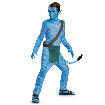 Jake Costume For Kids, Official Disney Avatar Way Of The Water Kids Costume Reef Look, Size (10-12)
