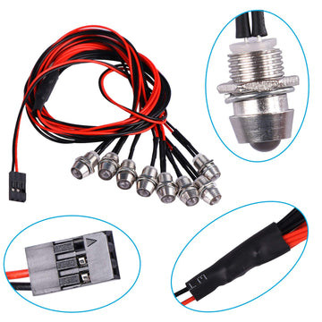 Acekeeps RC Scale Crawler Led Light Kit, RC SC Car Headlights and Taillight Combo for 1/10 Slash RC Truck SCX10 GEN7 Crawler, 1-