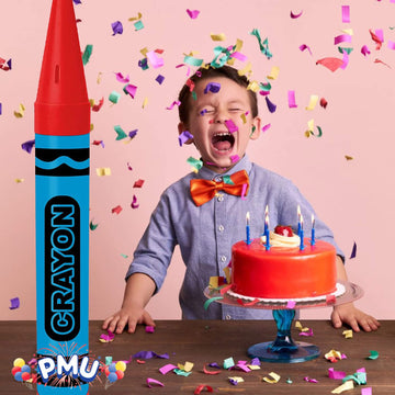 PMU 36 Inch Giant Crayon Bank Bi-Color Turquoise Blue and Red (1/pkg) Pkg/1