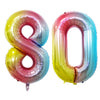 Goer Number 80 Balloons For 80Th Birthday Party Decorations,42 Inch Jumbo Foil Helium Balloons For 80Th Anniversary (Rainbow)
