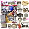 Miniature Kitchen Set, Real Cooking Kit for Play, Steel Kitchen Set Toys for Girls, Kids, Baby (chakla)