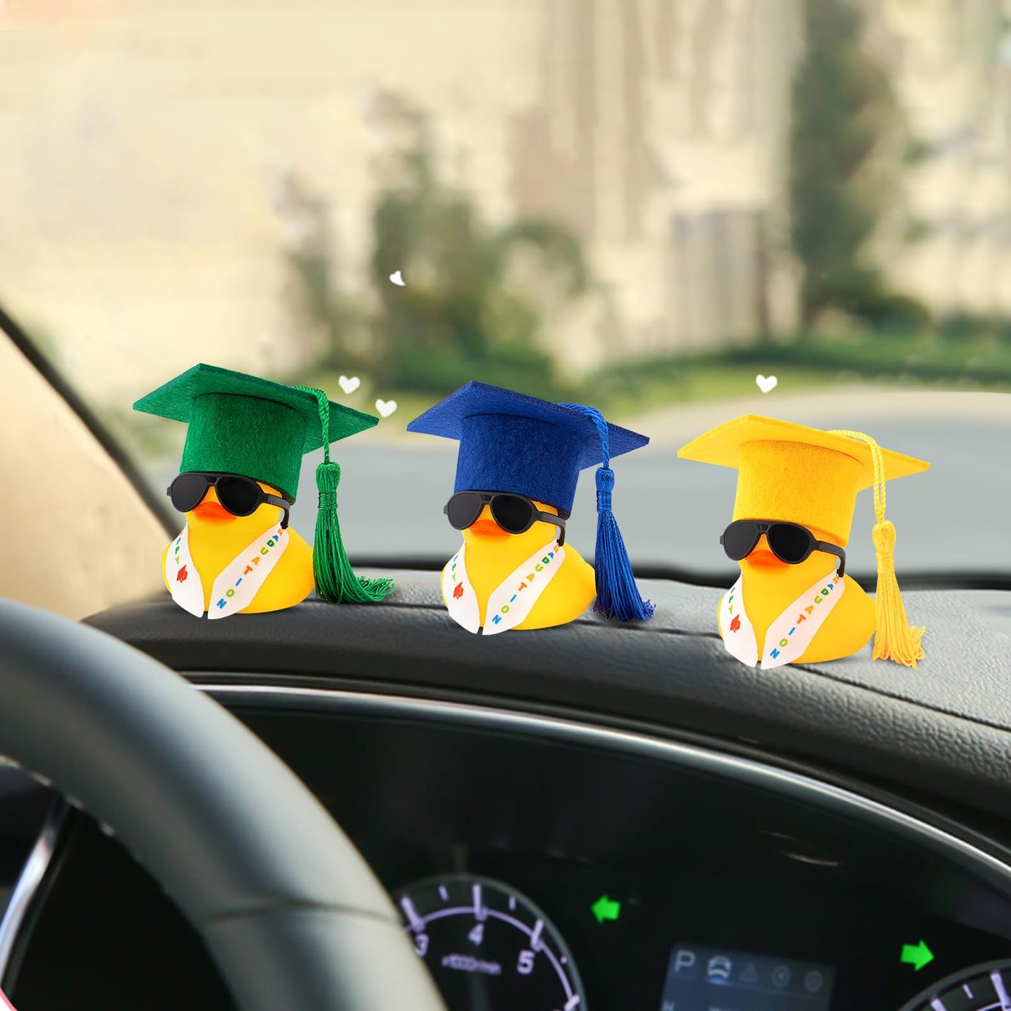 Wonuu Mini Graduation Rubber Duck With Stole Sash Sunglasses Graduate Hat, Funny Graduation Gifts Rubber Ducks Graduation Rubber