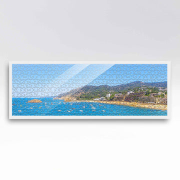 13X39 Puzzle Frame Kit With Glue Sheets | White Mid Century Picture Frame | Real Wood With Uv Resistant Acrylic Front | Made To