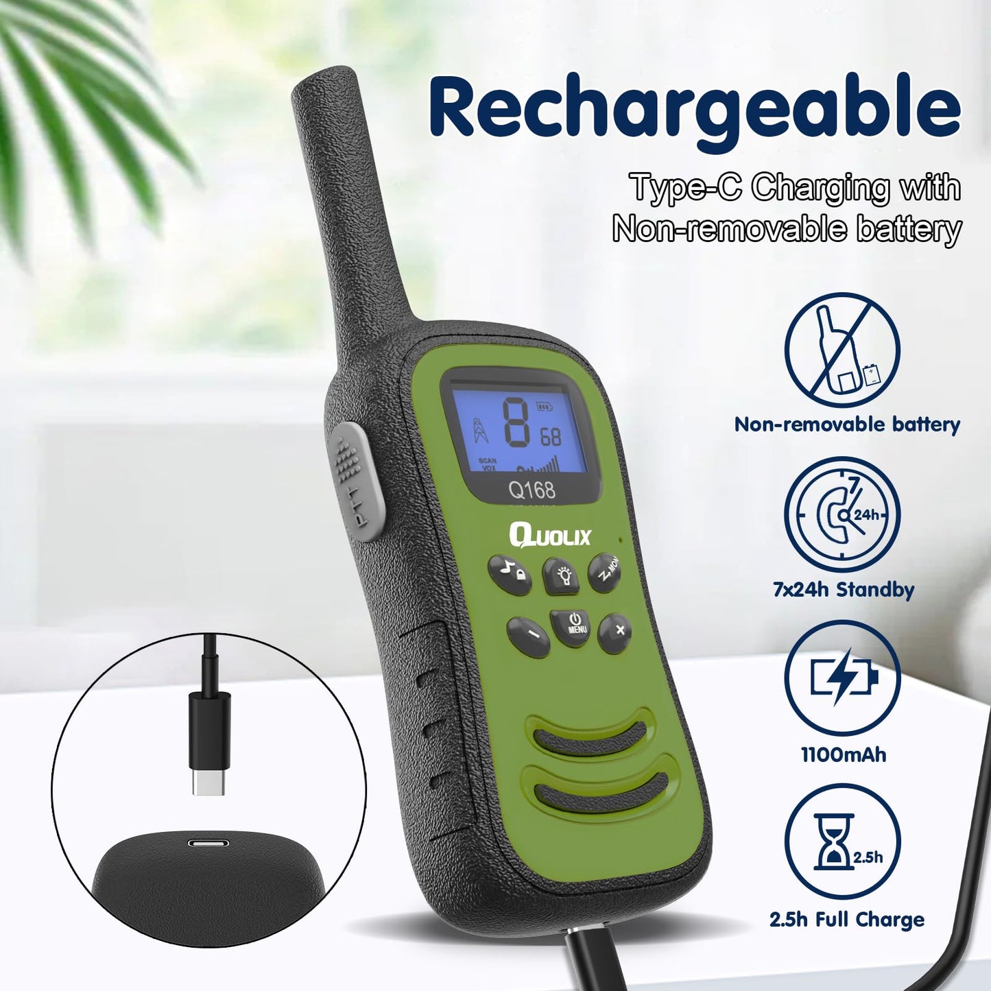 Quolix Walkie Talkies For Kids 3 Pack, Rechargeable Kids Walkie Talkies Toy For 3-12 Yro Boys, Long Range Walkie Talkie With 22