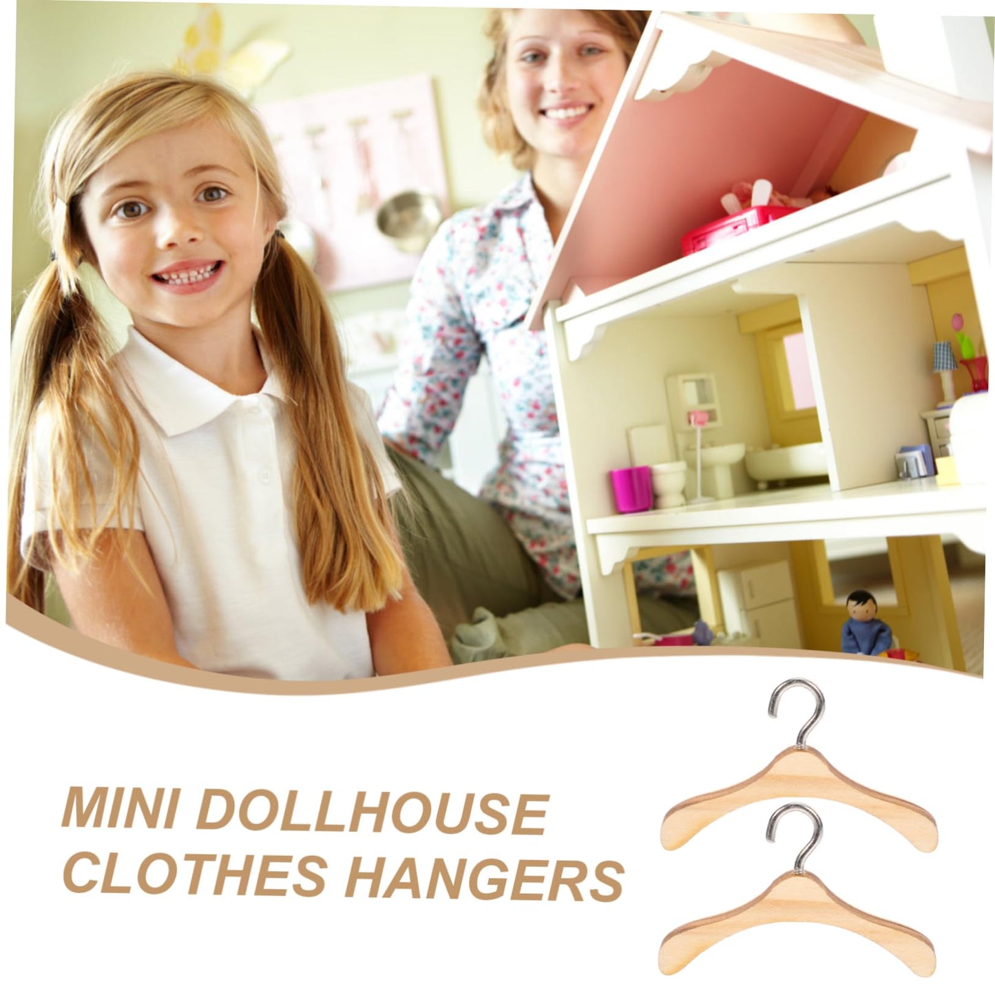 Iplusmile 10Pcs Doll Wooden Clothes Hanger Miniature Hangers For Dolls Essential Accessories For Organizing Wardrobes For Boys A