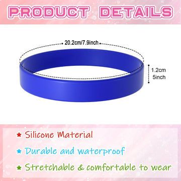 Bouiexye 60 Pieces Rubber Bracelets Dark Blue Sports Band Unisex for Sports Teams Party Games Fashion Decorations
