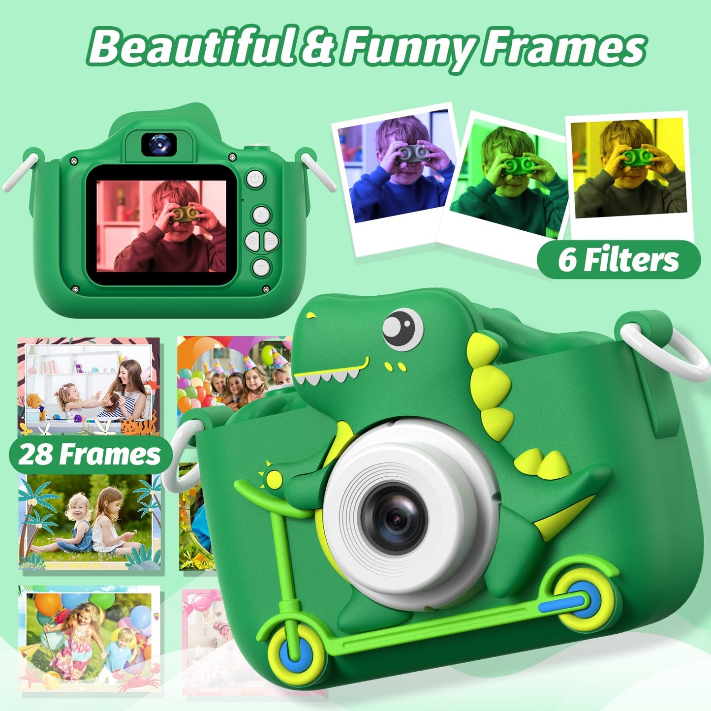 Teslahero Kids Digital Video Camera - Green, Gift for Boys & Girls Age 3-12, Perfect for Christmas & Birthday Presents
