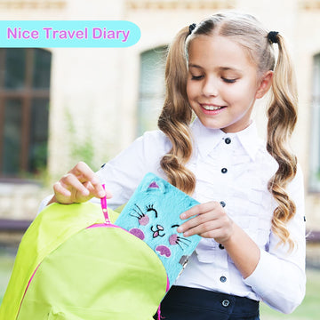 Diary For Girls With Lock And Keys, Kids Journal Travel Notebook For Writing, Cute Secret Dream Diary With Multicolored Pen, Stickers, Bracelet, Practical Gift For Birthday, Christmas (B Smile Cat)