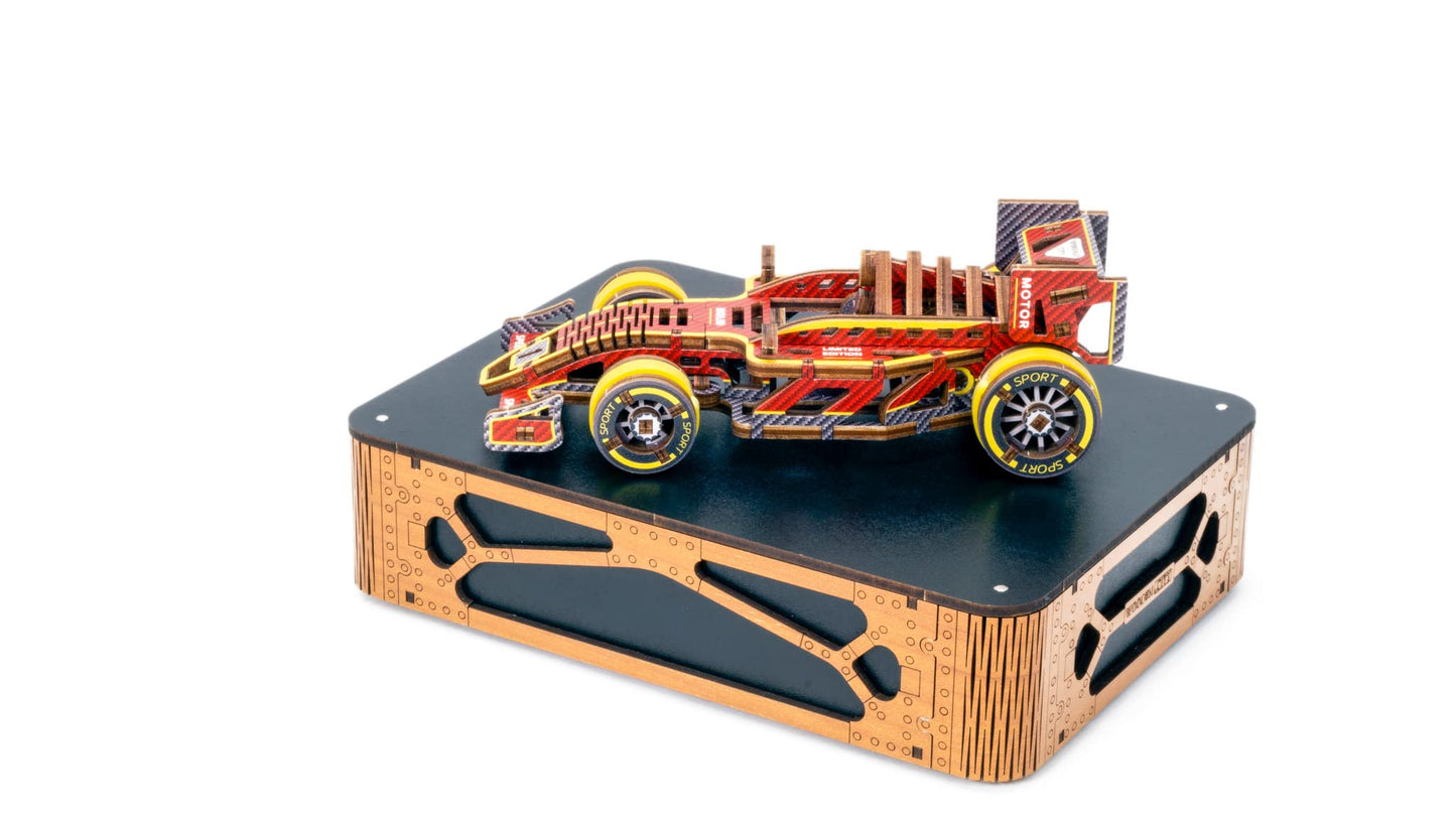 WOODEN.CITY Engineering DIY Wooden Model to Built - Model Car Kits - enhanced 3D Wooden Puzzles for mature-themeds - Detailed Model Kits for Enthusiasts and Collectors (Bolid Model Car Kit)