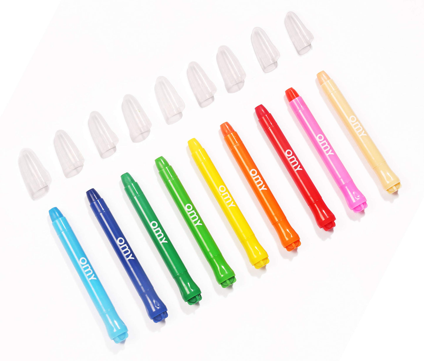 Omy Gel Crayons | Box of 9 Bold & Smooth Watercolor Gel Colors | Easy to Use for Kids & Adults | Creative Coloring & Art Project