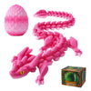 FYEFKJSA 3D Printed Dragon Eggs with Dragon Inside - 12Inch Articulated Fidget 3D Printed Animals Interesting Decorative Gift Easter Basket Essentials Stuffers (Cherry Blossom)