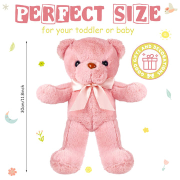 Zomiboo 7 Packs 14 Inch Plush Bear Stuffed Animals Plush Toys Soft Cute Stuffed Dolls Birthday Party Decorations, 7 Colors (Light Colors)