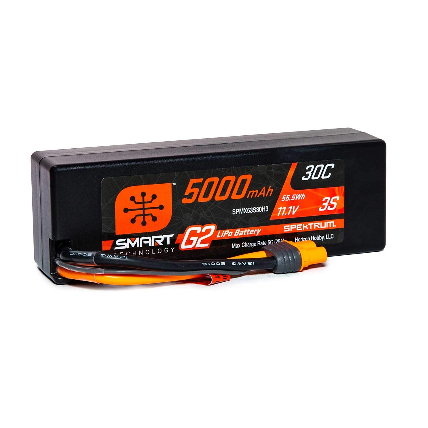 Spektrum 11.1V 5000mAh 3S 30C Smart LiPo G2 Hard Case: IC3, SPMX53S30H3