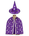 Newland Wizard Cape With Hat, Halloween Kids Costumes, Witch Cape For 3-12 Years Children, Halloween Props (Purple)