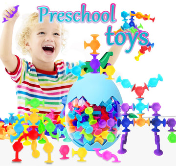 100Pcs Suction Bath Toys For Baby Kids, Bath Toy Silicone Construction Building Blocks Montessori Sensory Toy For 3 4 5 6 7 8 Ye