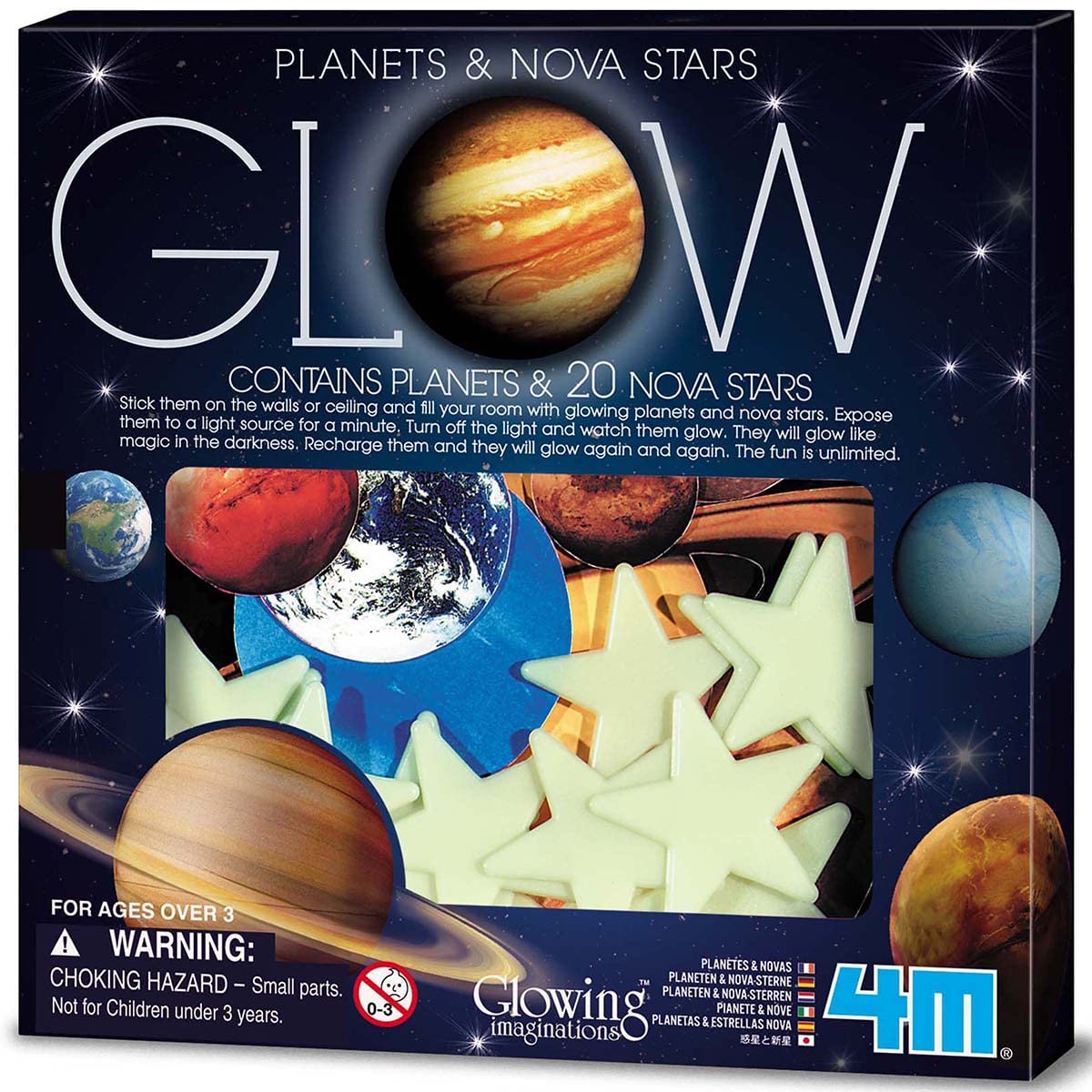 4M Glow Planets & Nova Stars - Astronomy Space Stem Toys Gift Room D Cor, For Boys & Girls Ages 3+