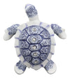 Ebros Terracotta Blue And White Feng Shui Celestial Sea Turtle Statue 6' Wide Talisman Of Stability And Fortune Lucky Tortoise Figurine Decorative Zen Turtles Tortoises