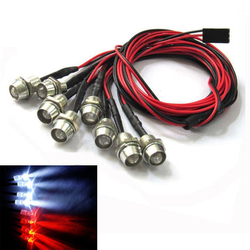 ShareGoo 8Leds LED Light Headlights Taillight Kit Accessories Compatible with Traxxas HSP Tamiya Redcat RC4WD Axial SCX10 RC Car