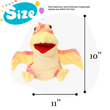Cuteoy Plush Pterosaurus Hand Puppet Stuffed Animal Toy Open Movable Mouth Creative Role Play Storytelling Dinosaur Plushies Gifts For Kids Toddlers Birthday Christmas