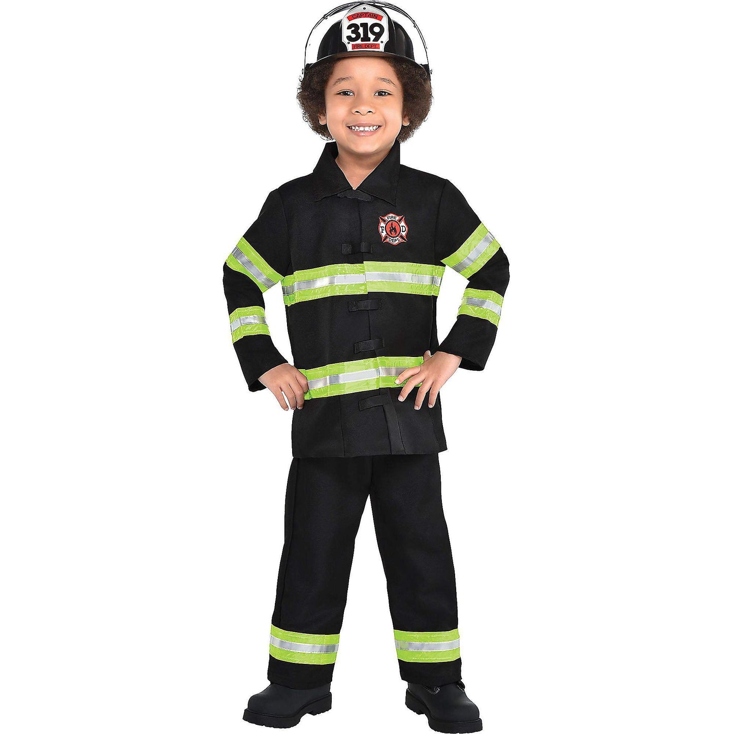 Firefighter Costume Set - Medium (8-10) - Includes Jacket, Helmet, & Pants - Perfect For Halloween & Dress-Up Fun
