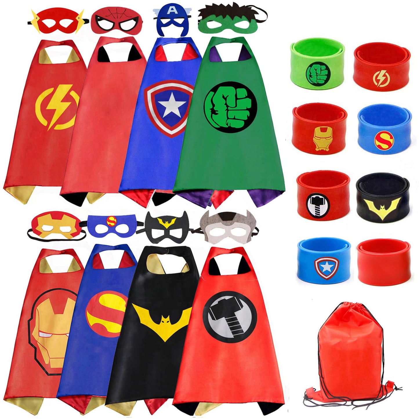 Riorand Superhero Capes For Kids,Superhero Costume For Boys Birthday Party Supplies,Christmas Halloween For 3-10 Year Old 8-Pack