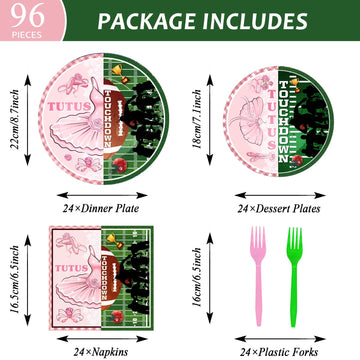 96 Pcs Ballet Or Football Gender Reveal Plates And Napkins Party Supplies Tutus Or Touchdowns Gender Reveal Tableware Football P