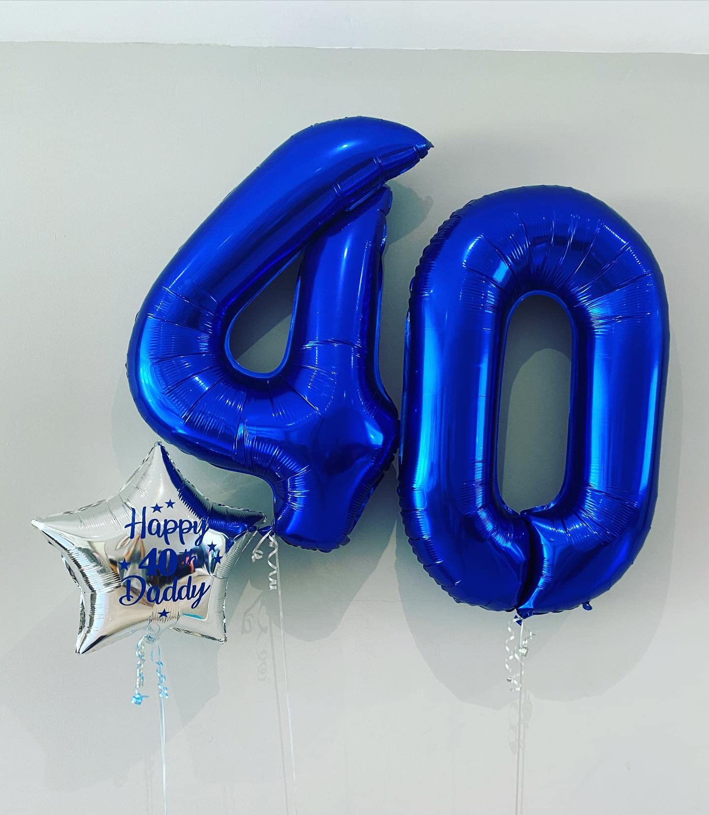 40 Inch Navy Blue 40 Number Balloons Giant Jumbo Huge 40 Foil Mylar Helium Number Digital Balloons Dark Blue Birthday Mylar Digi