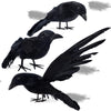 Atdawn Halloween Birds, Black Feathered Crows, Realistic Looking Halloween Decoration Birds (3 Pack)
