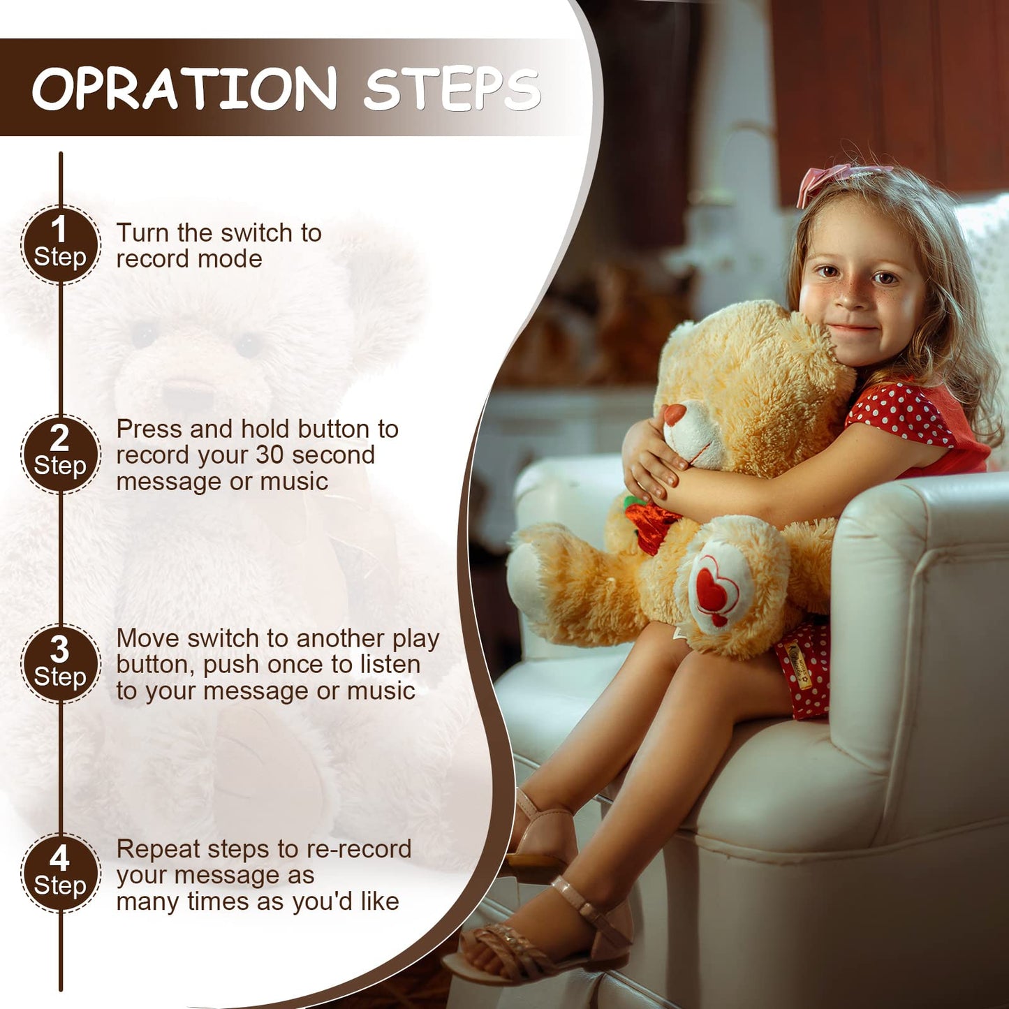 3 Pcs Voice Recorder For Stuffed Animal, Voice Recorder Box Stuffed Bear Mini Voice Recorder Device, Diy Custom Voice Message Toy Voice Recorder For Baby Dolls, Plush Toys And Pillows (30S Edition)