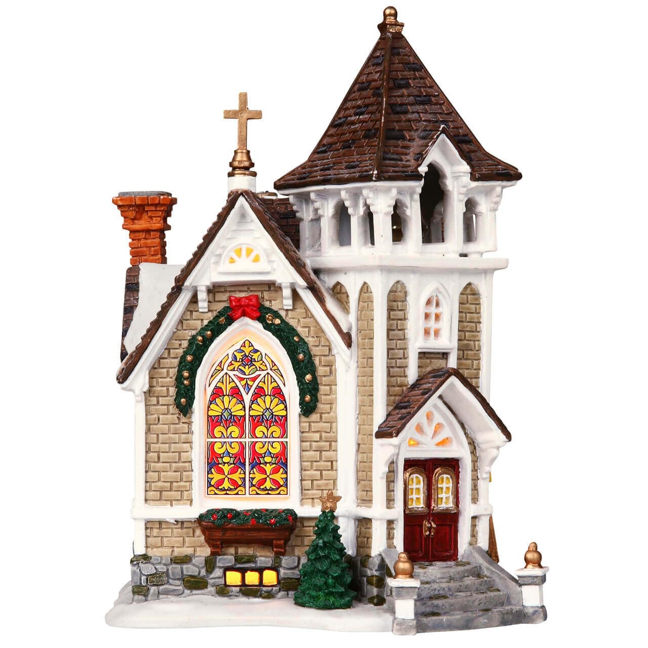 Lemax Christmas Village Little River Church Battery Operated Led - 45069