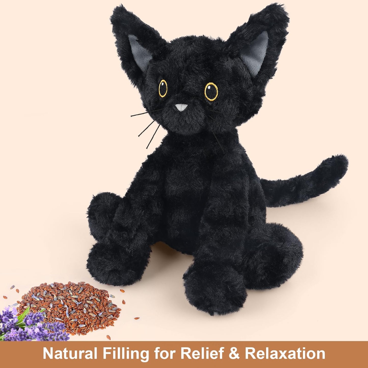 Suzzipals Coolable & Heatable Cat Stuffed Animals,Microwavable Stuffed Animal Heating Pad For Period Cramps, Lavender Scent Cat