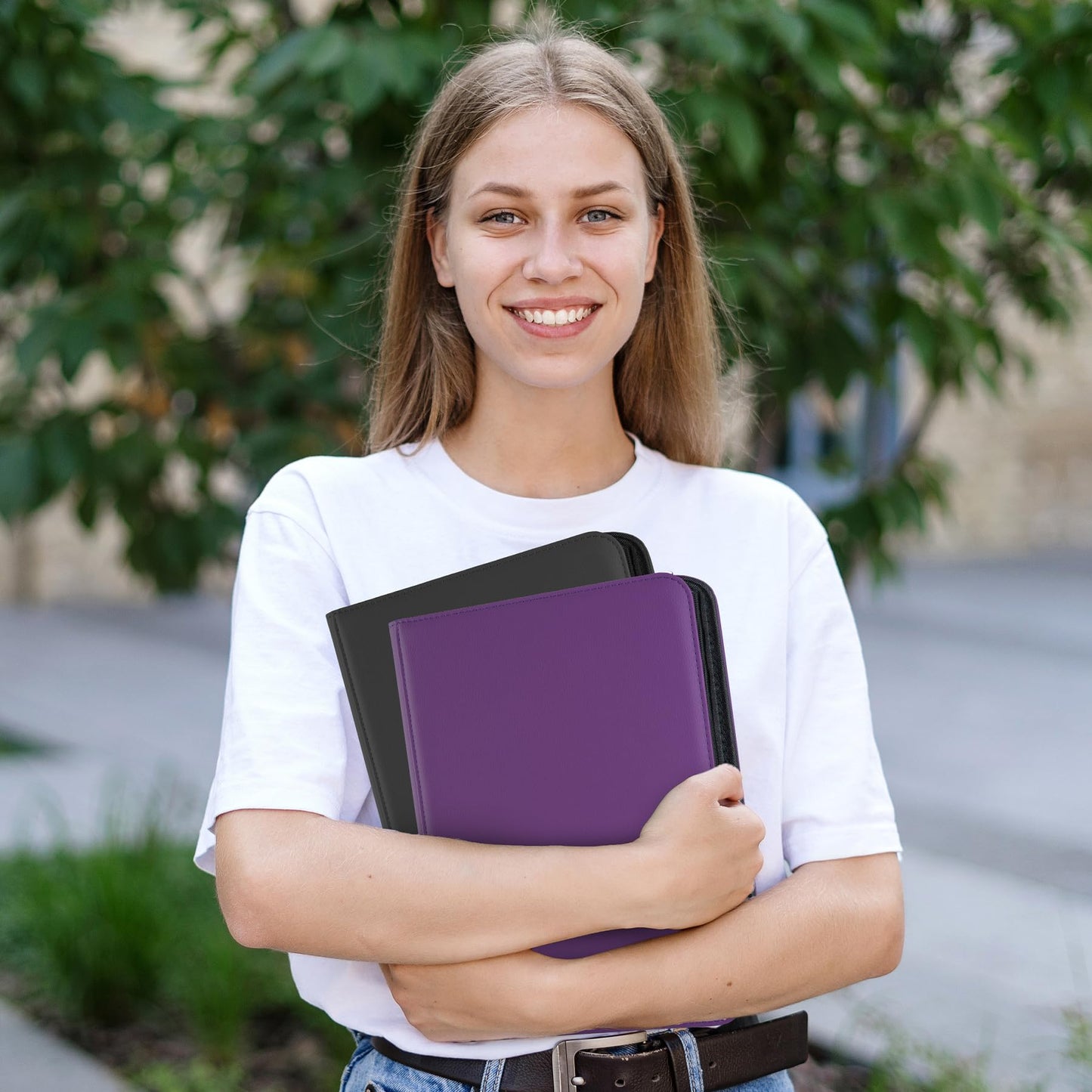 Card Binder 9 Pocket for 360 Cards - enhanced Trading Card Binder with Sleeves Protection Side Loading Card Collection Binder for TCG MTG YGO One Piece Collectible Cards (Purple)