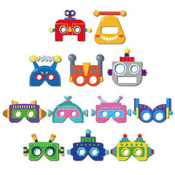 12 PCS Robot Paper Masks Robot Birthday Party Cosplay Masks for Birthday Party Bots Party Supplies Gift Robots Party Favor Birth