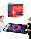 SUNLIN 2-in-1 Music Jam Mat - Drum Set & Piano Mat, Tech Blue, Model SLW9981, Music Learning Toy for Kids 3-6, Record & Playback, Volume