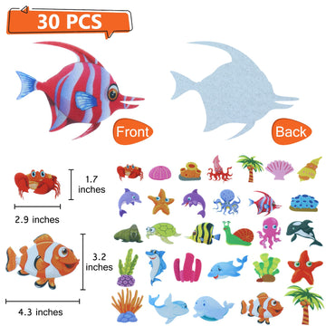 BXI 30 Pcs Ocean Felt Board Story Pieces Set for Toddlers, Preschool & Kindergarten, Precut Felt Marine Life Figures for Prescho
