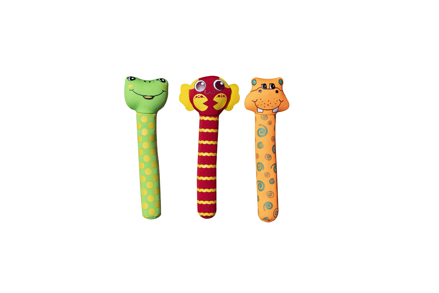 Swimline Neoprene Covered Dive Animal Sticks Toys 3 - Pack Weighted Catch And Retrieval Game For Swimming Pool & Bath Tub For Ki