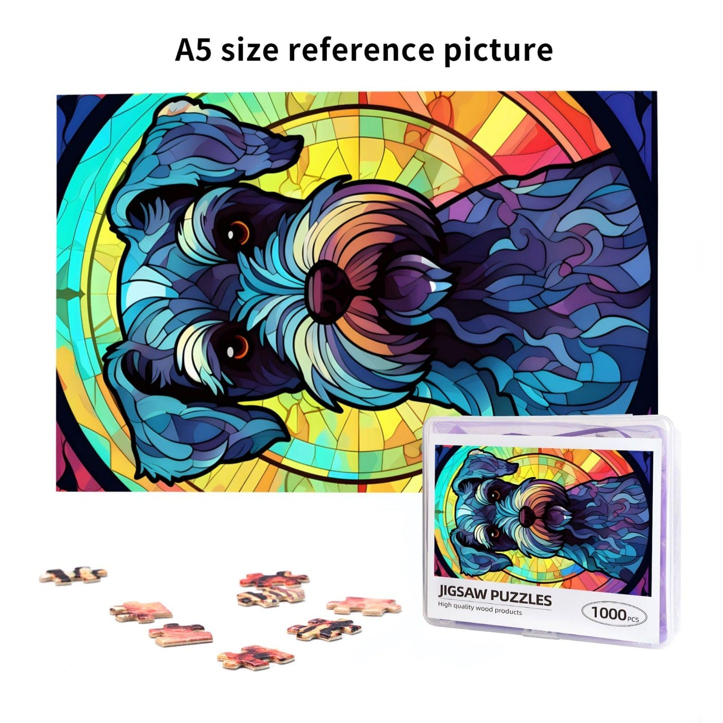 Novgift Miniature Schnauzer Wooden Puzzle - 1000 Pieces Art for Kids & Adults, Perfect Gift for Birthdays & Holidays