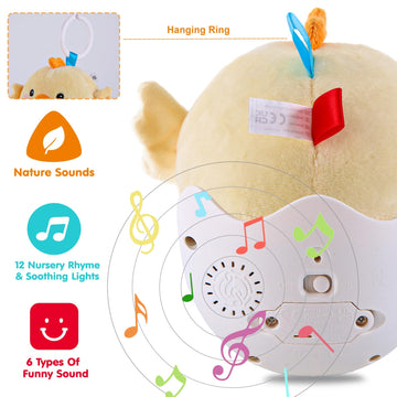 Wowohage Baby Toys 0-6-12 Months, Plush Chick Musical Toys, Cute Stuffed Animal Infant Toys With Light & Sounds, Roly-Poly Senso