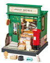 Rolife Diy Mini Building House Miniature Kit-Century Post Office, Miniature Lifestyle Mini Bookshelf Decoration, Diy Hobbies/Gif