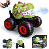 Drefirsa Dinosaur Remote Control Car for Boys 4-7 8-12, 50min+ Runtime RC Car with Spray, LED Light, 360 Rotating & 90 Driving,