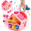 hahaland Baby Toys - Musical Snail Crawling Toy for 6-18 Months, Educational Activity Cube, Pink, Model 35969M, Perfect 1st Birthday Gift