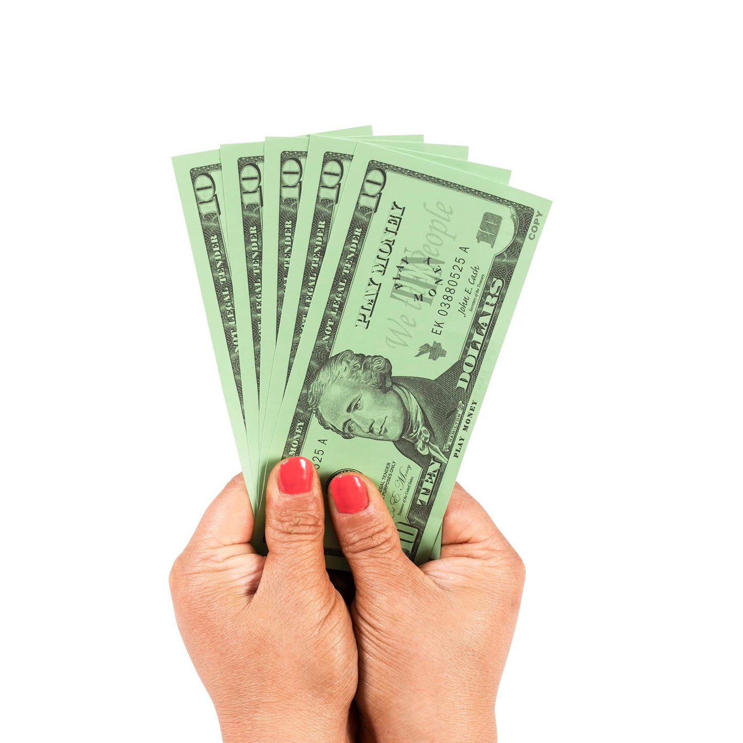 LEARNING ADVANTAGE Ten Dollar Play Bills - Set of 100 $10 Paper Bills - Designed and Sized Like Real US Currency - Teach Currenc