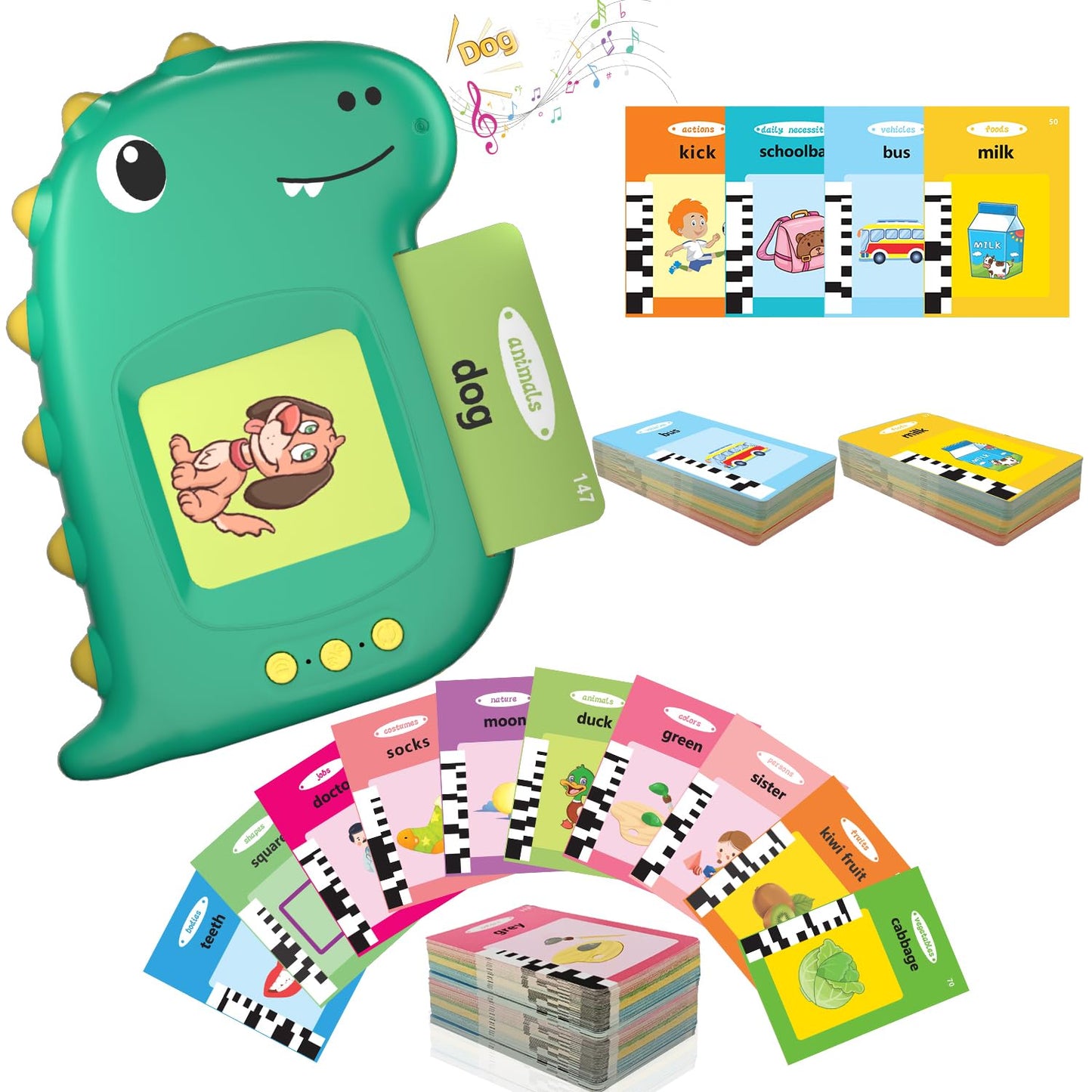 Toddler Toys Talking Flash Cards For Toddlers English Version 224 Sight Words - Learning Educational Gifts For Age 1 2 3 4 5 6 Y