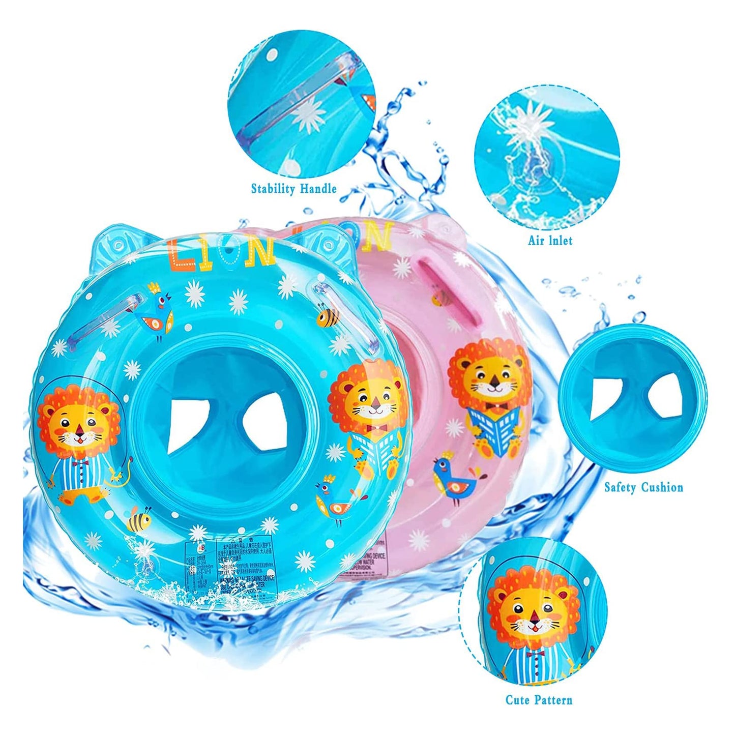 Baby Swimming Float Ring,Baby Inflatable Pool Floatie Baby Water Float Infant Swim Pool Rings For Toddler Kid Age 6-36 Months,Wi